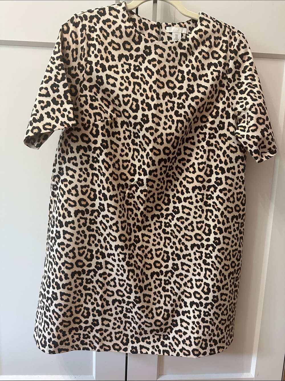 H&M Tan and Black Leopard-Print Mini Dress